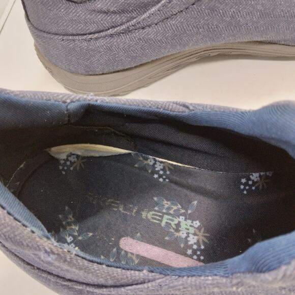 🍒 Skechers Slip On Sneakers Size 8 Denim Navy Blue - Picture 4 of 6